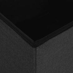 Vidaxl Skládací taburet s úložným prostorem, 2 ks, černý, umělé plátno