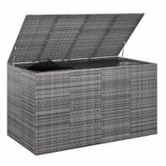 Vidaxl Zahradní úložný box PE ratan 194 x 100 x 103 cm šedý