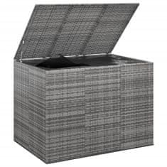 Vidaxl Zahradní úložný box PE ratan 145 x 100 x 103 cm šedý