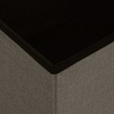 Vidaxl Skládací taburet s úložným prostorem, 2 ks, hnědý, umělé plátno