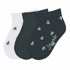 Sterntaler Ponožky kotníčkové dětské modré, kotvičky 3 páry 8512021, 7-8 let