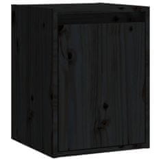 shumee Nástěnná skříňka černá 30 x 30 x 40 cm masivní borové dřevo