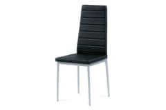 Nejlevnější nábytek Jídelní židle TYSON, koženka černá / šedý lak