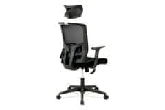 Nejlevnější nábytek Kancelářská židle s podhlavníkem MANOLITO, látka mesh černá, houpací mechanismus