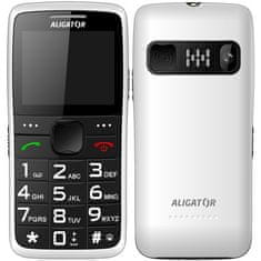 Aligator Mobilní telefon A675 Senior - bílý
