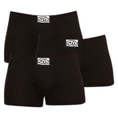 Styx 3PACK pánské boxerky klasická guma černé (Q9606060) - velikost XL