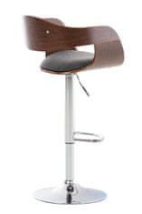 BHM Germany Barová židle Kingston, textil, ořech / světle šedá