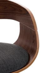 BHM Germany Barová židle Kingston, textil, ořech / tmavě šedá