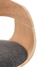 BHM Germany Barová židle Kingston, textil, přírodní / světle šedá
