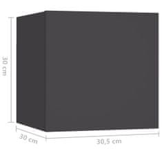 Greatstore Noční stolky 2 ks šedé 30,5 x 30 x 30 cm dřevotříska