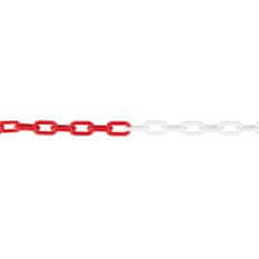Euronářadí Řetěz plastový, 6 mm/ 25 m, červeno-bílý