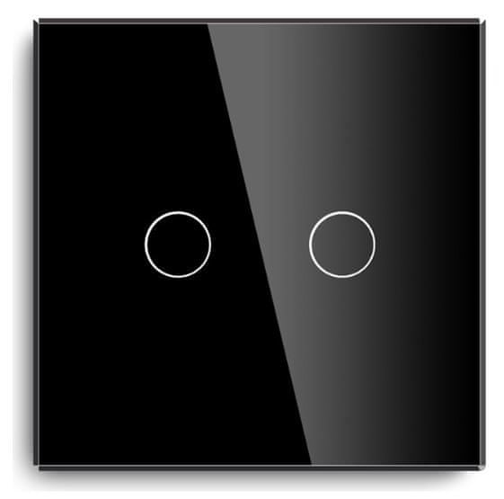 Levně iQtech vypínač Millennium NoN Zigbee, 2×, Smartlife, černý