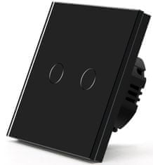 iQtech vypínač Millennium NoN Zigbee, 2×, Smartlife, černý