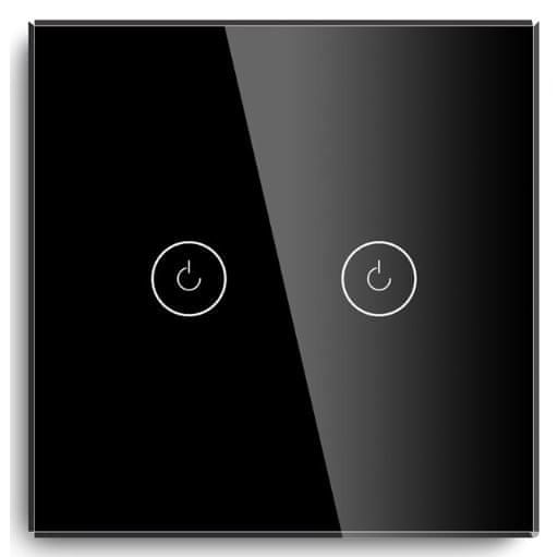 iQ-Tech vypínač Millennium NoN WiFi, 2×, Smartlife, černý