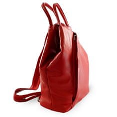 Arwel Červený kožený batůžek a kabelka Hazelien