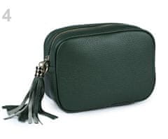 Kraftika 1ks zelená lahvová italská kožená kabelka malá 15x20cm