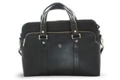 Arwel Černá kožená business taška na notebook Catalina
