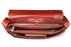 Arwel Červená kožená taška na notebook Laurien