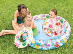 Intex Nafukovací cestovní vanička baby bazén rybičky set (bazén+míč+kruh) 122 x 25 cm