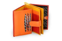 Arwel Červeno žluto oranžová dámská kožená peněženka Kendall