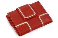 Arwel Červená dámská kožená peněženka s béžovým lemováním Paislee