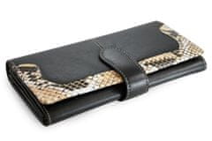 Arwel Černá dámská psaníčková peněženka se zápinkou s motivem hada Abigail