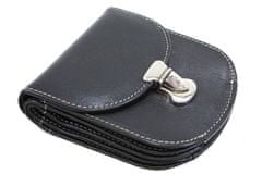 Arwel Černá dámská malá kožená prošívaná peněženka se zámečkem Clariens