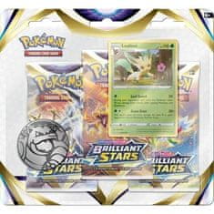 Pokémon 180-85001 Pokémon Sword&Shield 9 Brilliant Stars 3-pack blistr, Lafeon, zelená