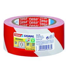 Tesa Výstražná páska PP 50 mm x 66 m červeno-bílá lepící TESA