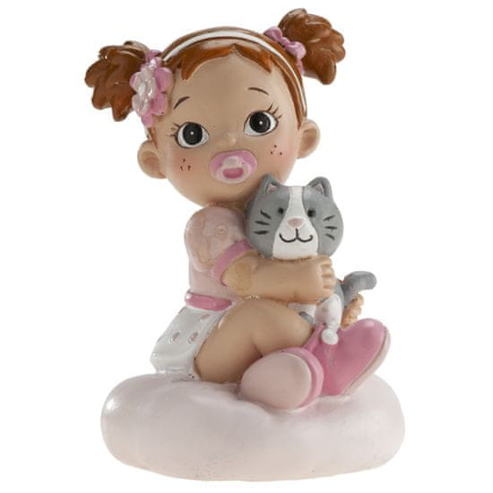 Figurka na dor holčička s kočkou 10cm