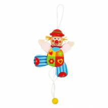 Artspect Dřevěná tahací hračka - Klaun červený klobouk