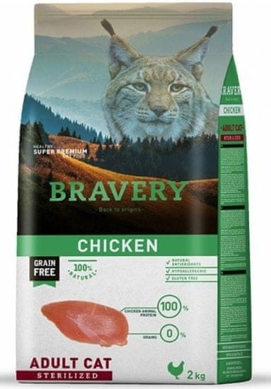 Bravery Bravery cat STERILIZED chicken - 2 kg