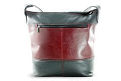Arwel Červeno černá dámská moderní kožená kabelka Irriel