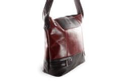 Arwel Červeno černá dámská moderní kožená kabelka Irriel