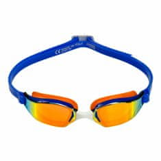 Plavecké brýle XCEED tm. šedá/oranžová titanově zrcadlový zorník modrá