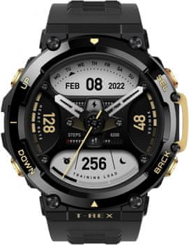 Chytré hodinky Amazfit T-Rex 2, odolné, vojenský standard, vodotěsné, multi sport, sportovní, GPS, Glonass, Beidou Galileo AMOLED displej HD displej velký dotykový displej dvoumásmové polohování barometrický výškoměr chytré hodinky do extrémních podmínek dlouhý výdrž baterie výkonná GPS pokročilá GPS ovládací tlačítka vysoká odolnost odolné hodinky 10ATM, hloubka až 100 m, dlouhá výdrž baterie měření saturace kyslíku v krvi aplikace Zepp OS Android iOS satelitní polohování import trasy navigace navigování monitoring zdraví sportovní režimy automatické rozpoznání aktivity provoz při extrémních teplotách expediční hodinky MIL-STD-810 voojenská odolnost výškoměr měření tepové frekvence
