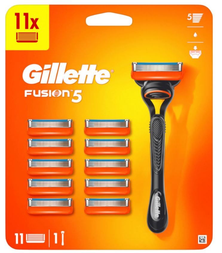 Levně Gillette Fusion5 Holicí Strojek + 11 Holicích Hlavic