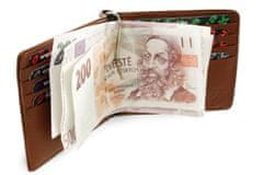 Arwel Černo hnědá pánská kožená peněženka - dolarovka Angelica