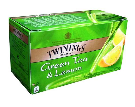 Twinings Zelený čaj "Green Tea & Lemon", citrón, 25x1,6 g