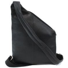 Arwel Černý kožený pánský zipový crossbag