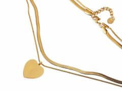 Kraftika 1ks zlatá srdce náhrdelník z nerezové oceli dvojitý
