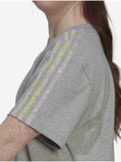 Adidas Šedé dámské žíhané oversize tričko adidas Originals M