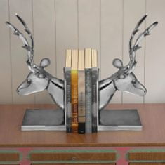 Greatstore Zarážky na knihy ve tvaru jelena 2 ks hliník stříbrná