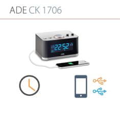 ADE CK1706 Multimediální budík s Bluetooth reproduktorem a rádiem