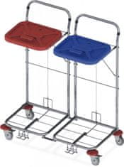 Artspect Dvojitý vozík na sběr prádla, ruční ovládání - Červené víko