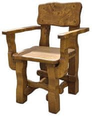 Artspect Zahradní židle z masivního olšového dřeva, lakovaná 61x56x86cm - Brunat