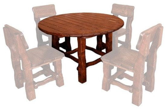 Artspect MAX - zahradní stůl z olšového dřeva, lakovaný pr.120xv.75cm - Olše bezbarvý lak