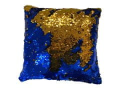 Artspect Povlak na polštářek flitrový -modro-žlutý