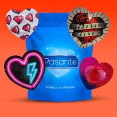 Pasante Pasante Heart (1ks), barevný kondom srdíčko
