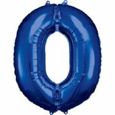 Amscan Fóliový balónek číslo 0 modrý 86cm